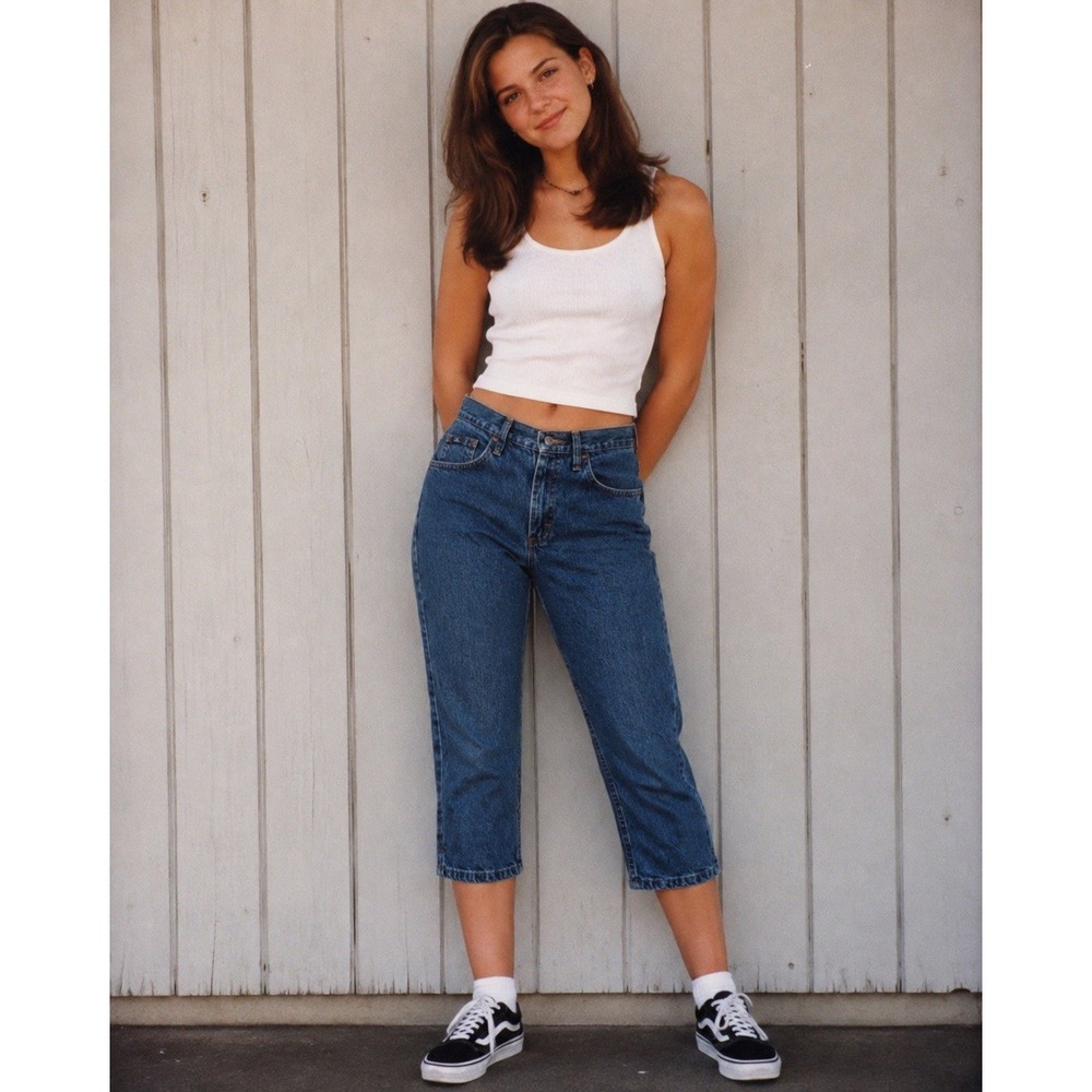 VTG 90s Blu (Makers of Lee Jeans) Capri Jeans Mid Rise Cropped Sz 8 EUC